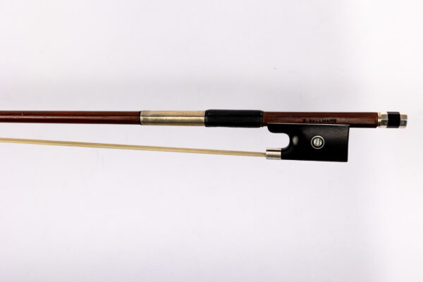 S. Dallman Violin Bow, Massaranduba wood, silver mounted B-5619